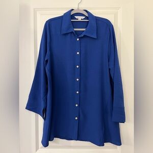 Counterparts Women’s Deep Blue, Light, Flowy Button Down Blouse - Like New